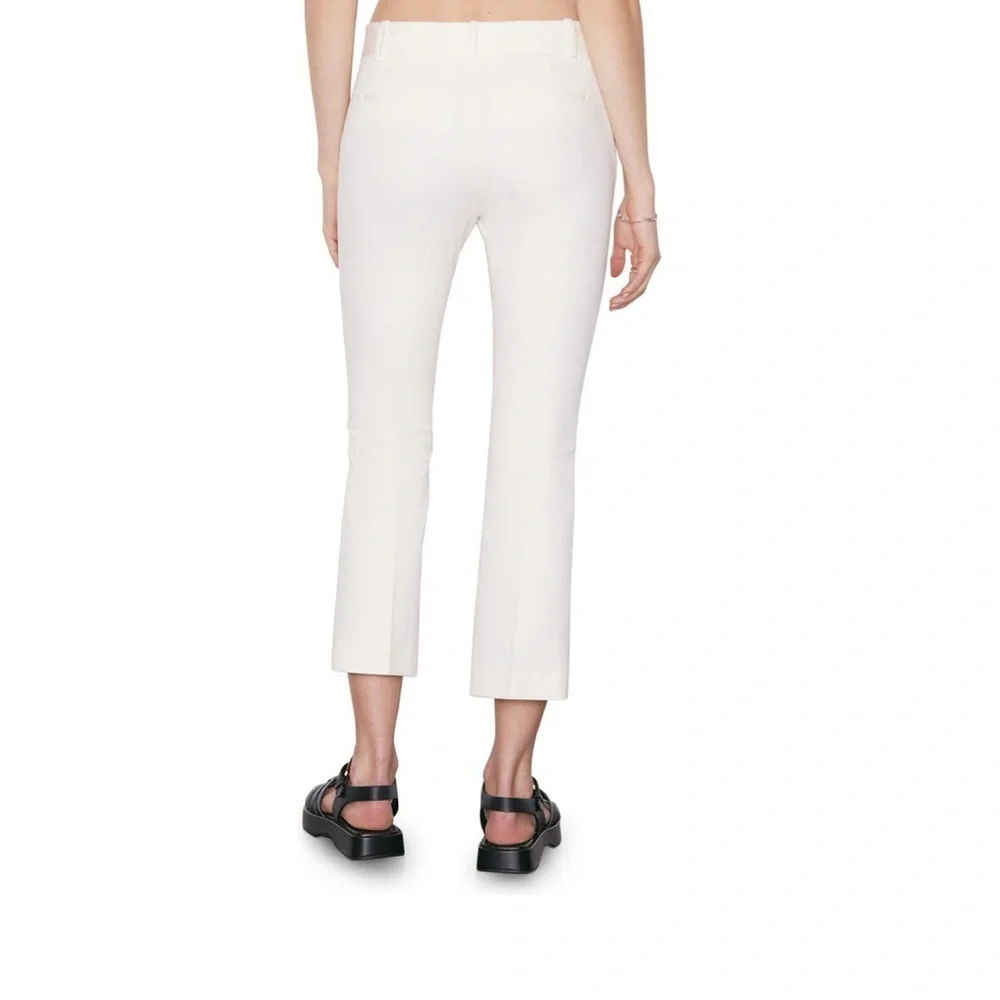 NEW Frame Le Crop Mini Bootcut Trousers Blanc Size 8